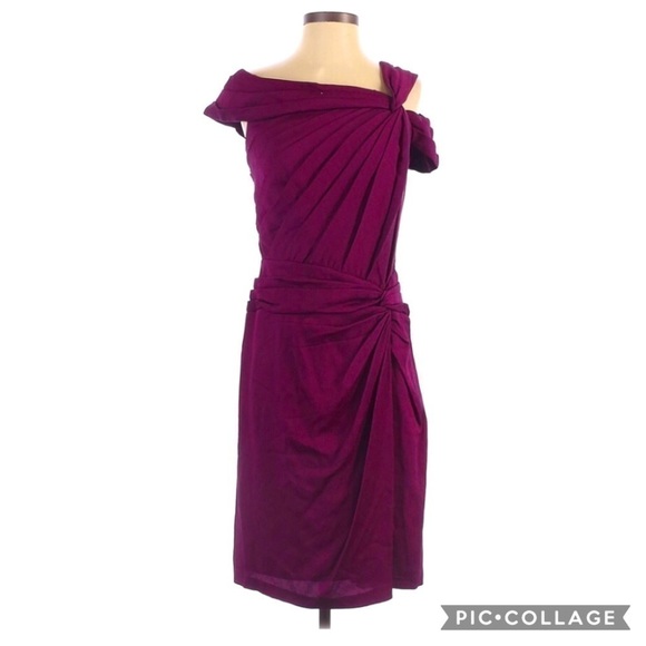 Tadashi Shoji Silk Draped Cocktail Party Dress - Picture 1 of 3